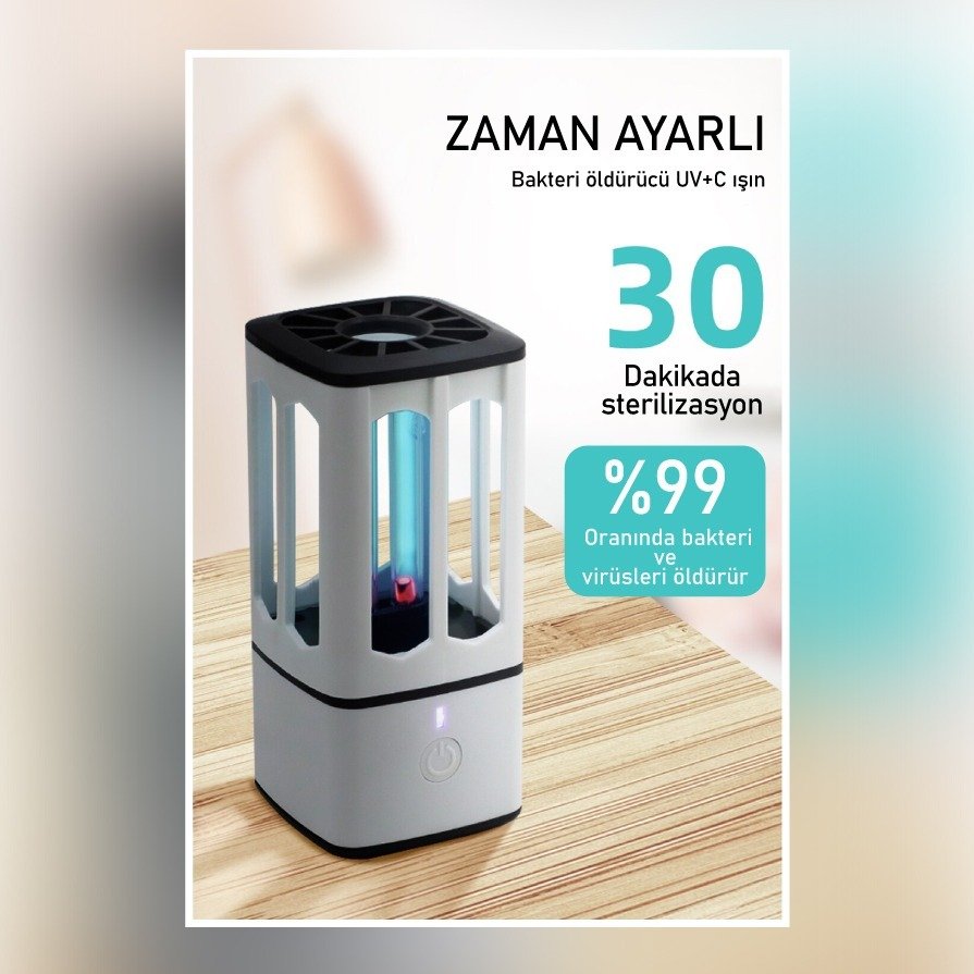 Liğtex UVC Şarjlı Mikrop ve Virüs Kırıcı Dezenfeksiyon Cihazı-1